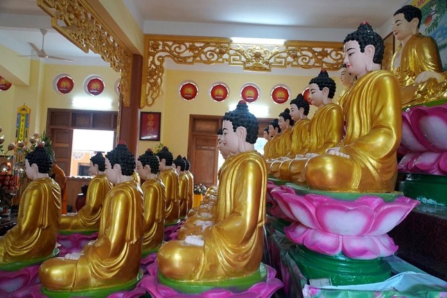 20 pho tương Phật tại bảo tháp Việt Nam Quốc tự cũ được an vị tạm tại điện Tam thế 20 pho tương Phật tại bảo tháp Việt Nam Quốc tự cũ được an vị tạm tại điện Tam thế