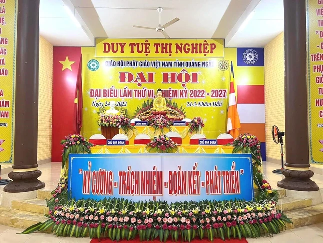 Công tác thiết trí hội trường đã hoàn tất