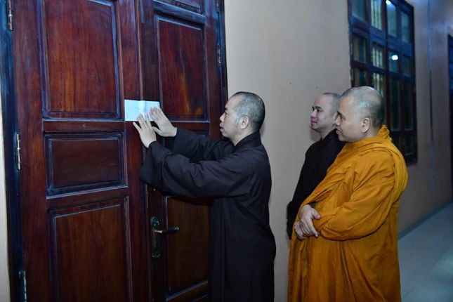 Niêm phong phòng thi - Ảnh: Thanh Phong