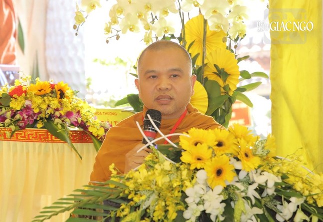 Thượng tọa Thích Giác Hoàng phát biểu