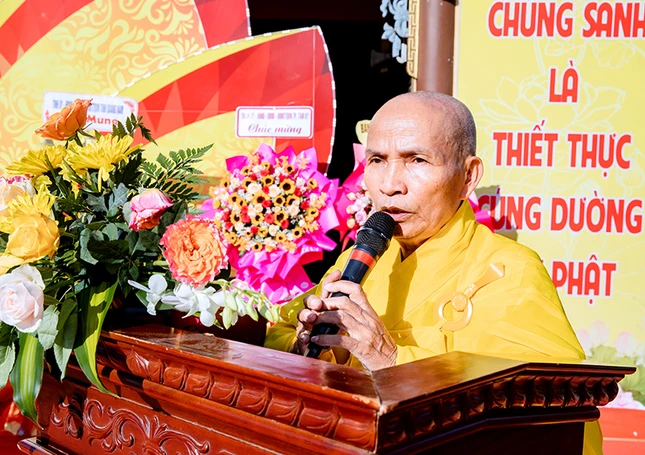 Đại lễ Phật đản Phật giáo tỉnh Quảng Nam khép lại sau phần phát biểu cảm tạ của Hòa thượng Thích Hạnh Nhẫn, Phó Trưởng ban Trị sự