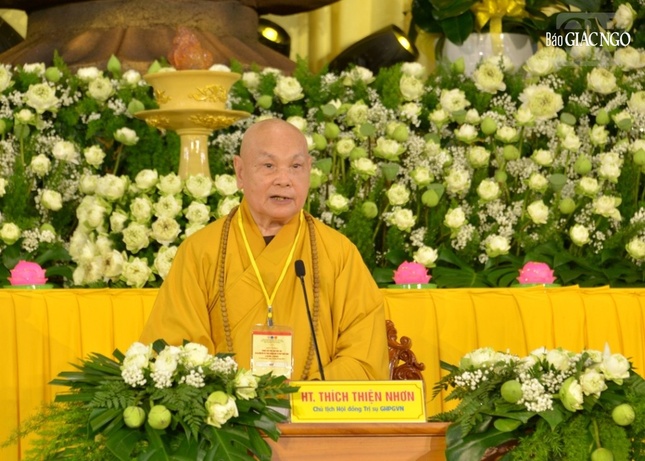 Hòa thượng Thích Thiện Nhơn phát biểu chỉ đạo