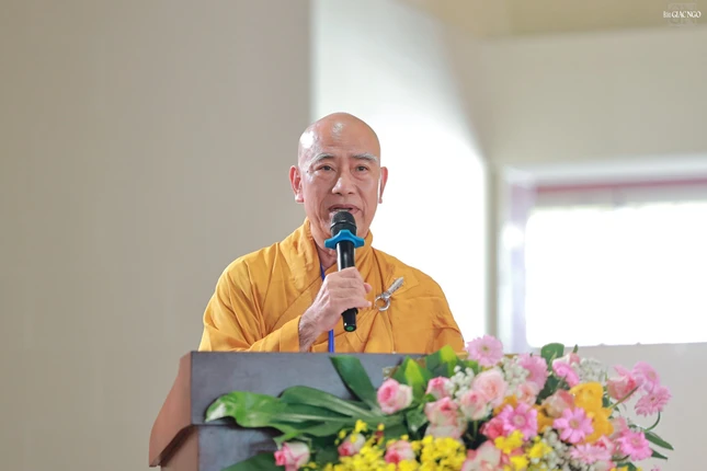 Hòa thượng Thích Tâm Đức phát biểu cảm tạ