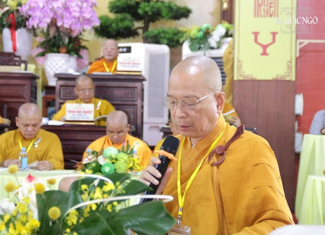 Thượng tọa Thích Huệ Khai phát biểu bế mạc