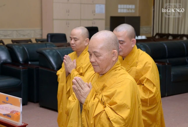 Hòa thượng Thích Minh Thiện trình bày về việc tổ chức Đại giới đàn Đạt Pháp năm 2025