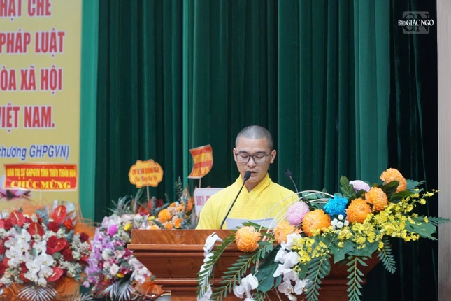 Đại đức Thích Đồng Triết báo cáo tóm tắt