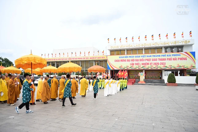Phiên chính thức Đại hội đại biểu Phật giáo TP.Hải Phòng lần thứ I, nhiệm kỳ 2026-2031 sẽ tiếp tục diễn ra vào 8 giờ sáng mai, 23-6, tại Cung Văn hóa Lao động Hữu nghị Việt - Tiệp
