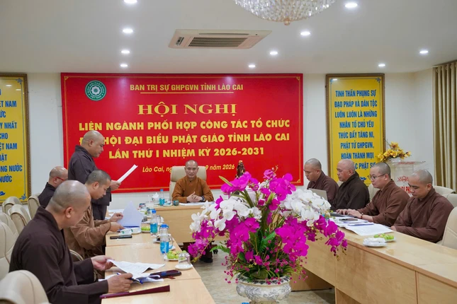 Ban Thường trực Ban Trị sự GHPGVN tỉnh Lào Cai họp bàn, thống nhất các phương án và kịch bản chi tiết tổ chức Đại hội đại biểu Phật giáo tỉnh, nhiệm kỳ 2026-2031