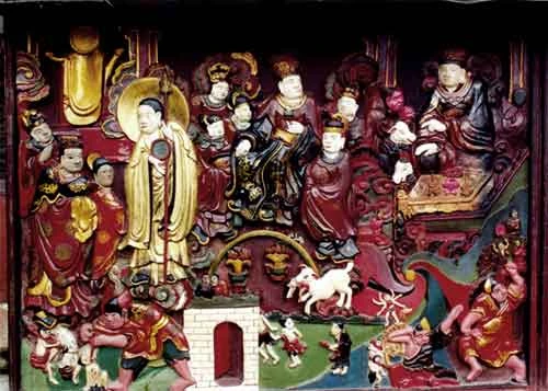 Phù điêu Thập điện Diêm vương chùa Huyền Kỳ (Hà Tây), thế kỷ 19.