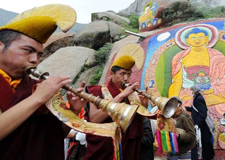 Lễ mở tranh Phật Thangka ở Tây Tạng ảnh 4 taka 4.jpg