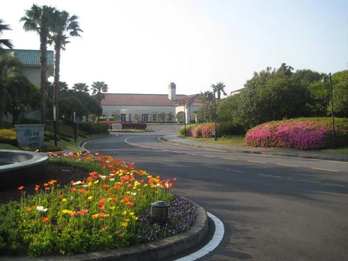 Đỉnh núi Seongsan, nơi đón ánh mặt trời đầu tiên của Hàn Quốc. Những tảng đá với nhiều hình thù khác nhau là hình ảnh quen thuộc của đảo. Tượng thần Dol Hareubang đặt khắp nơi trên đảo. Hoa nở khắp đảo khi mùa xuân về. Làng dân tộc Jeju nơi đây cũng là phim trường Dae Chang Kum. Một ngôi chùa trên đảo.