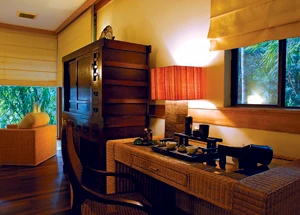 Nội thất được bài trí gọn gàng mang kiểu dáng thường thấy trong ngôi nhà của người Nhật.