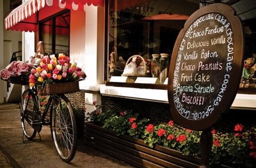 Hoa núi khoe sắc phía trước một tiệm bánh ngọt ở Bandung Hoa núi khoe sắc phía trước một tiệm bánh ngọt ở Bandung