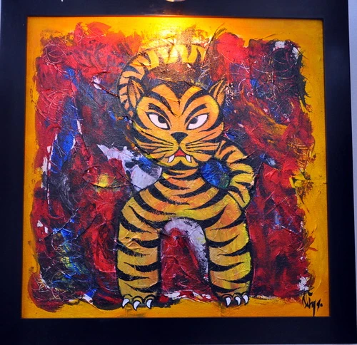 Tâm sự - tranh của Trần Công Việt Con cọp - tranh của Nguyễn Văn