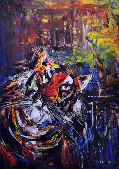 12 ông cọp ngồi nhai kẹo gừng - tranh của Đặng Mậu Tựu Nghĩ về cọp - tranh của Trần Hữu Nhật Tò mò trí khôn - tranh của Hoàng Thanh Phong Mặt - tranh của Nguyễn Duy Hiền