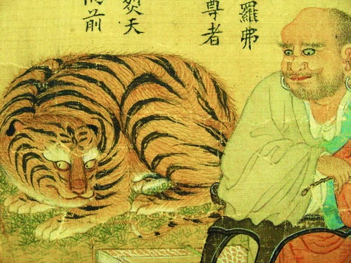 La hán và hổ - tranh cổ Trung Hoa thế kỷ 16 - Ảnh: Minneapolis Institue of Arts