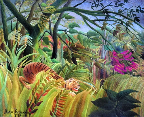 Hổ trong bão nhiệt đới - tranh sơn dầu của Henri Rousseau (Pháp) - Ảnh: National gallery, London