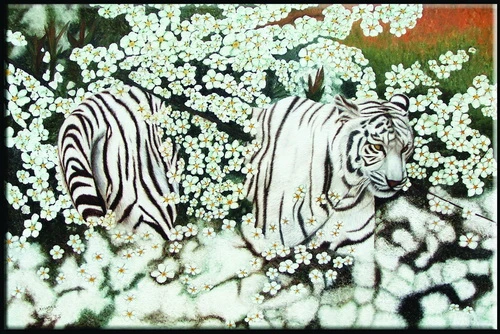 Hổ tuyết dạo chơi - tranh sơn dầu của họa sĩ Liliana Blount (Mỹ) - Ảnh: neranza.com