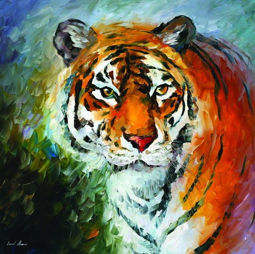 Hổ cô độc - tranh sơn dầu của họa sĩ Leonid Afremov (Nga) - Ảnh: afremov.com Hổ cô độc - tranh sơn dầu của họa sĩ Leonid Afremov (Nga) - Ảnh: afremov.com