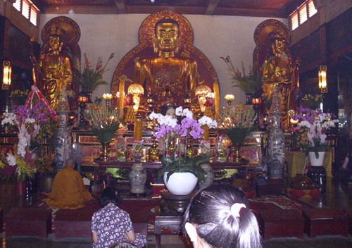 Đông đảo người dân thực hiện nghi lễ tắm Phật Phật tử, người dân cúng bái, cầu may tại chùa Vĩnh Nghiêm Nhiều phụ huynh đưa con em, cũng như các bạn trẻ đến chùa để cúng viếng Lòng thành kính trước cửa Phật Phóng sinh... Các đoàn thể, cá nhân gửi lẵng hoa mừng Đại lễ Phật đản 2010 Không khí diễn ra trang nghiêm, trật tự, nhưng vẫn còn một số ít người bán hàng chèo kéo khách mua đồ. Người dân Sài Gòn mừng Đại lễ Phật đản