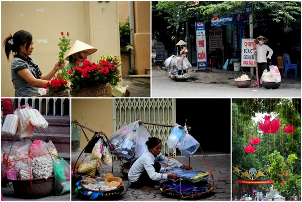 Ngoài phố những gánh hàng bán vàng mã, bỏng ngô - một nét đặc trưng chỉ có ở rằm tháng 7 - xuất hiện khắp các góc chợ. Không khí Rằm tháng 7 đã về trên từng góc phố Hà Nội