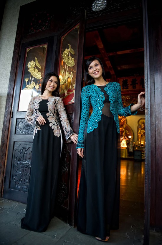 Chọn áo dài đi chùa đẹp và thanh lịch ảnh 4 Chọn áo dài đi chùa đẹp và thanh lịch, Thời trang, ao dai, vo viet chung, le vu lan, dai le, 1000 nam thang long