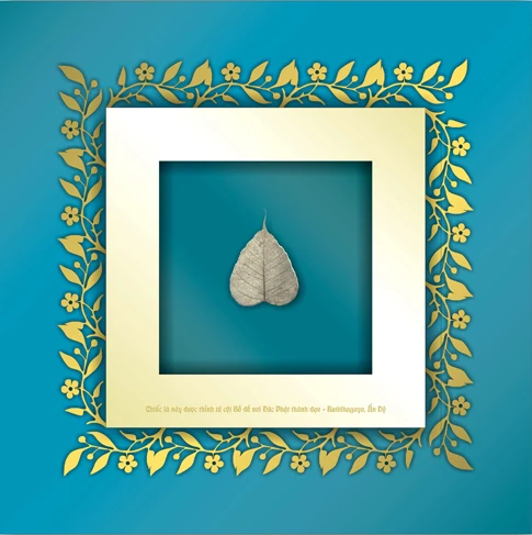 Tác phẩm An Lạc: Chiếc lá Bồ đề nằm trọng tâm tác phẩm, biểu trưng tâm sáng suốt và giác ngộ. Với tâm giác ngộ, con người luôn có được cuộc sống thanh thản.