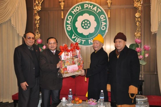 Hà Nội: Các cơ quan lãnh đạo Trung ương thăm và chúc Tết GHPGVN ảnh 7