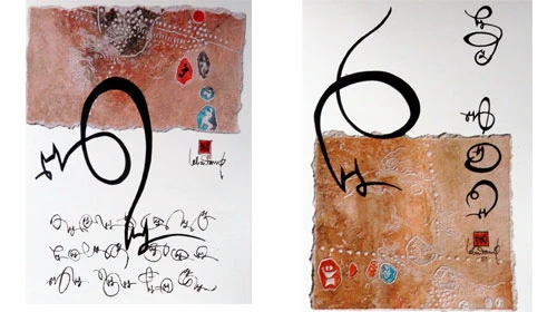 Bốn trong số 12 bức tranh con mèo của họa sĩ Lê Bá Đảng