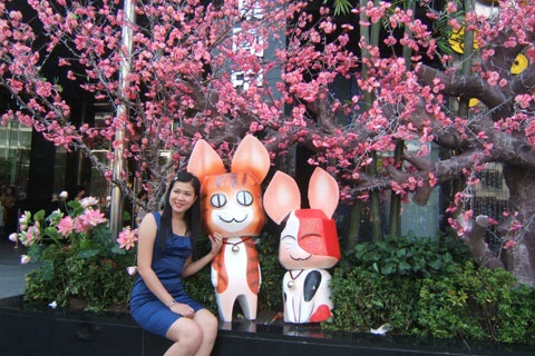 Chú mèo cũng được rất nhiều du khách muốn được chụp hình.