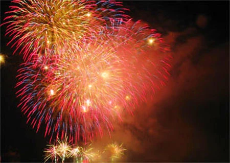 Clip pháo hoa trong thời khắc giao thừa