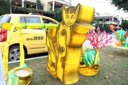 Độc đáo lồng đèn con mèo ảnh 4