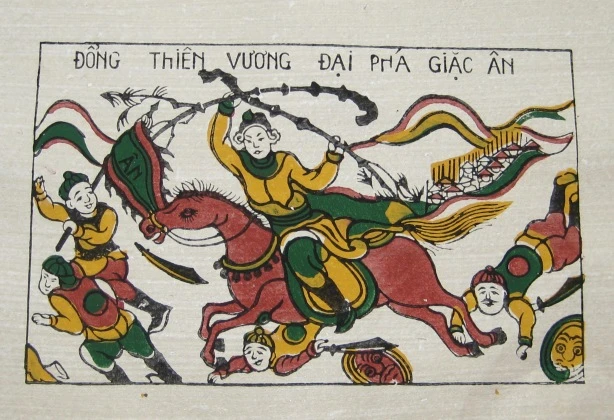 Truyền thuyết về Thánh Gióng thể hiện qua tranh Đông Hồ