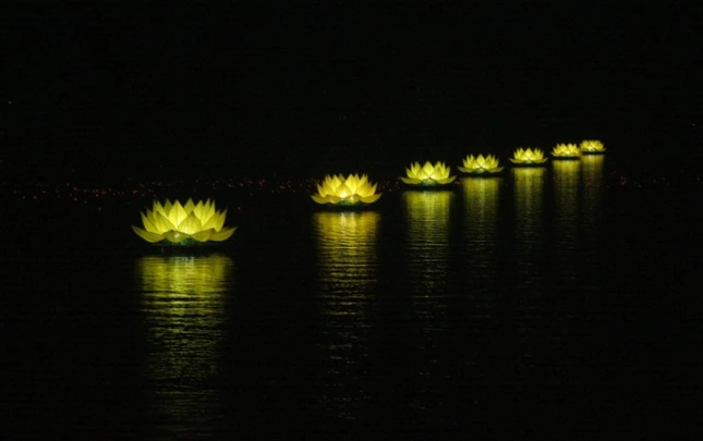 Chùm ảnh: Lễ Thắp sáng 7 hoa sen trên sông Hương ảnh 1