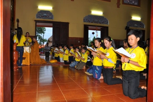 Chùm ảnh: Một ngày của khóa tu mùa hè tại chùa Hoa Khai - Đắk Nông ảnh 2