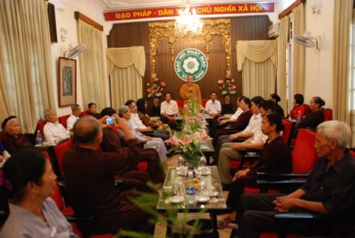 Hà Nội: Ban Dân vận tỉnh cùng đoàn Phật giáo tiêu biểu tỉnh Thái Nguyên thăm Trụ sở T.Ư GHPGVN ảnh 2