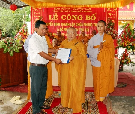 Kiên Giang: Thành lập chùa Phước Thành và bổ nhiệm Ban Trụ trì ảnh 1 bnpt-07.JPG