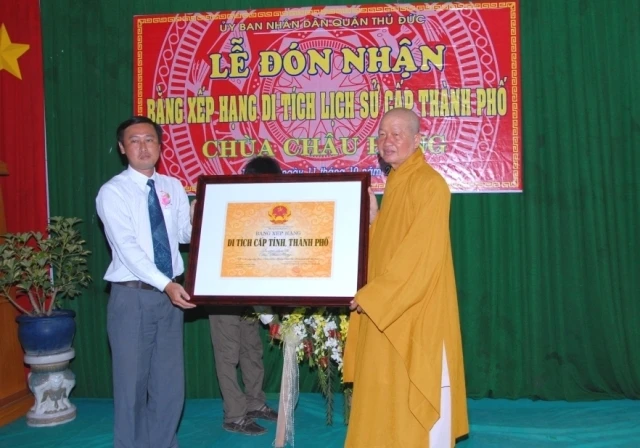 TP.HCM: Chùa Châu Hưng đón nhận Bằng di tích lịch sử cấp thành phố ảnh 3 chùa châu hưng (4).JPG