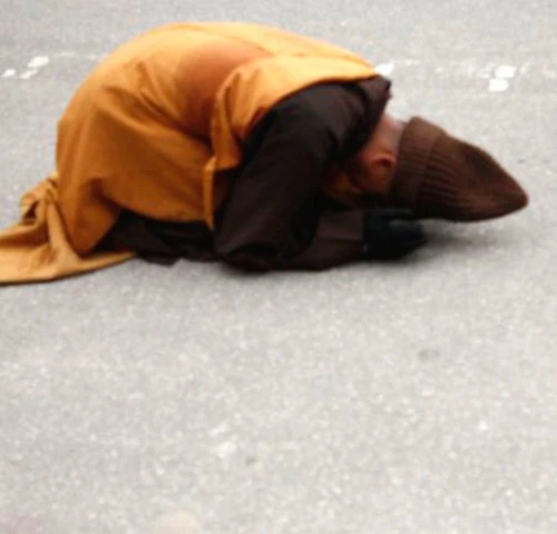 Hà Tĩnh: Hàng ngàn người đổ ra đường xem ĐĐ.Thích Tâm Mẫn "nhất bộ nhất bái" ảnh 12