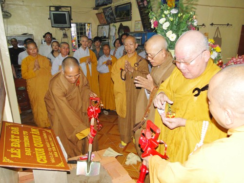 Sóc Trăng: Khởi công xây dựng chùa Quan Âm - di tích lịch sử văn hóa cấp tỉnh ảnh 1 Le dat da.jpg