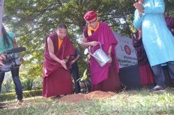 Ấn Độ: Pháp vương Drukpa diễu hành vì môi trường ảnh 2 Pháp Vương Drukpa đang trồng cây.jpg