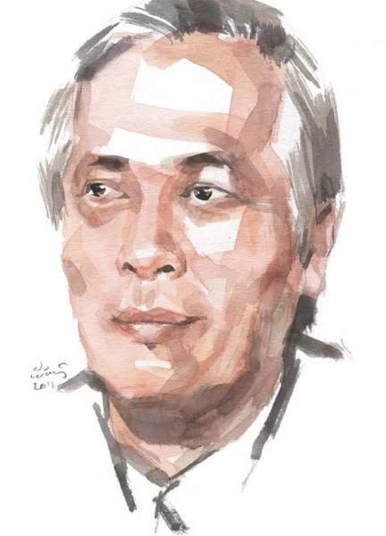 Giáo sư Trịnh Xuân Thuận. Tranh Hoàng Tường