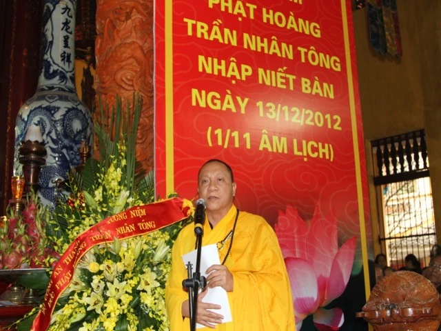 Cuối buổi lễ, HT.Thích Gia Quang phát biểu cảm tạ