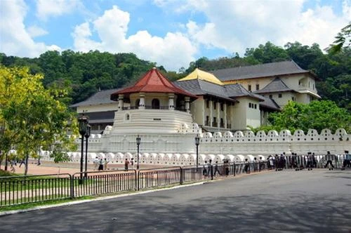 Cánh đồng chè gần Kandy, Sri Lanka - Ảnh: wordpress.com Đền thờ Răng Phật ở Kandy - Ảnh: Wiki