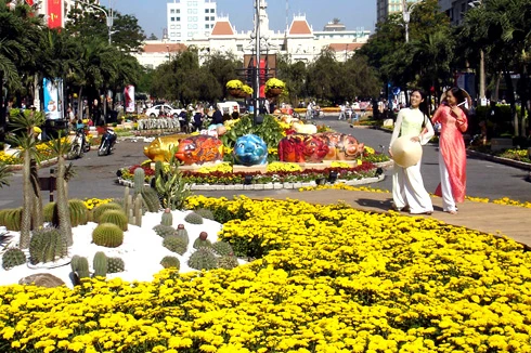 Chùm ảnh đường hoa Nguyễn Huệ qua các năm ảnh 4