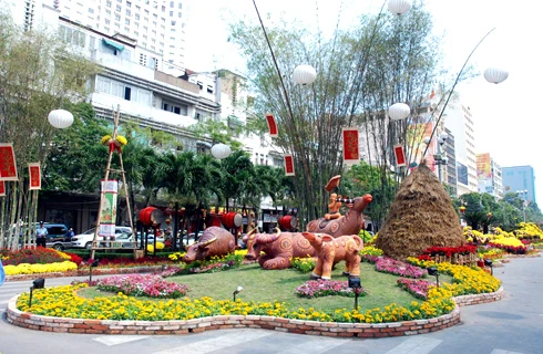 Chùm ảnh đường hoa Nguyễn Huệ qua các năm ảnh 8