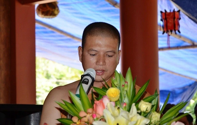 Khánh thành tịnh xá Ngọc Truyền ở đảo Cù Lao Chàm ảnh 4 TTT_2031_DD Thich Giac Tan tru tri Tinh Xa Ngoc Truyen.JPG