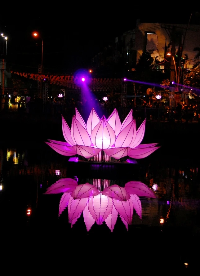 Lần đầu tiên thắp sáng 7 hoa sen trên kênh Nhiêu Lộc ảnh 1 BTN_0173.JPG