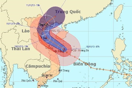 Tối 10-11, bão Haiyan vào vùng biển Thanh Hóa - Hải Phòng ảnh 2 Tối 10-11, bão Haiyan vào vùng biển Thanh Hóa - Hải Phòng ảnh 2