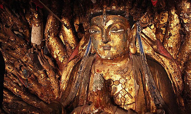 Phát hiện nhiều tàn tích Phật giáo ở huyện Kính Xuyên ảnh 1 tuong co.jpg